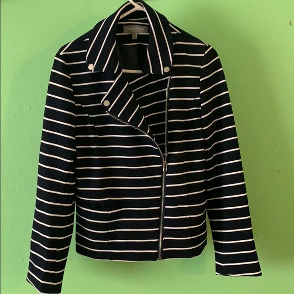 BAGATELLE NAVY & WHITE STRIPE JACKET BLAZER SIZE M - Picture 2 of 6